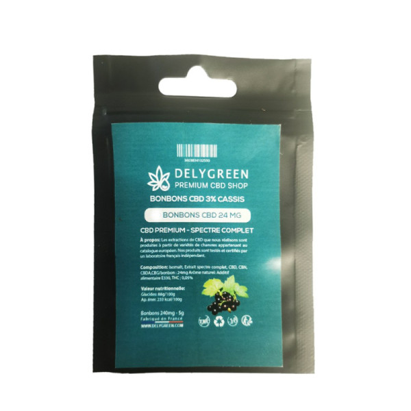 Bonbons cbd cassis full-spectrum 150mg- 5grammes